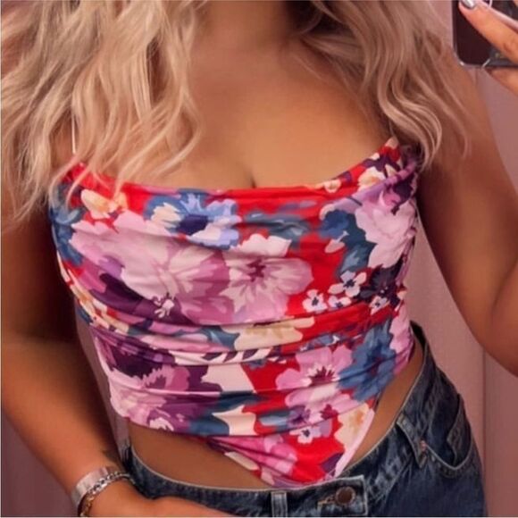 Kittenish Jessie floral silky corset top medium m - Picture 3 of 9